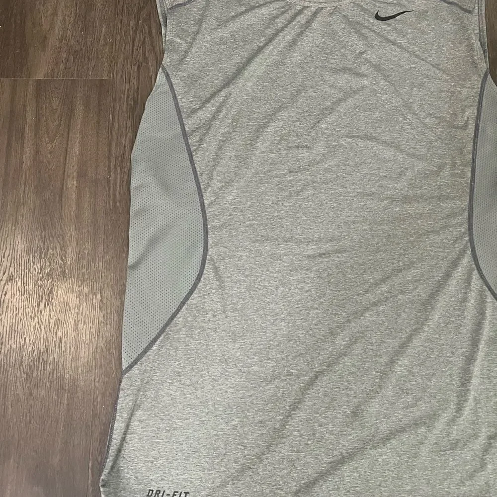 Nike Mens Pro Combat Dri-fit Grey Fitted Tank Top